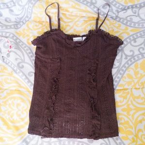 Brown lace tank top